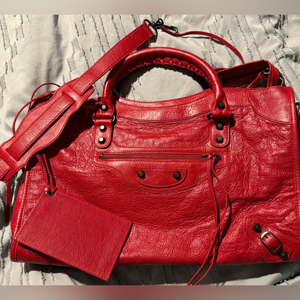 Classic red city Balenciaga bag